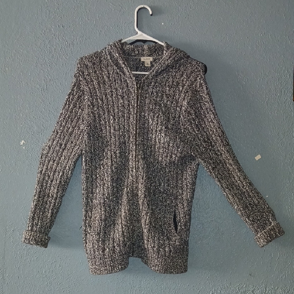 L.L. Bean Heather Gray Zip-Up Sweater